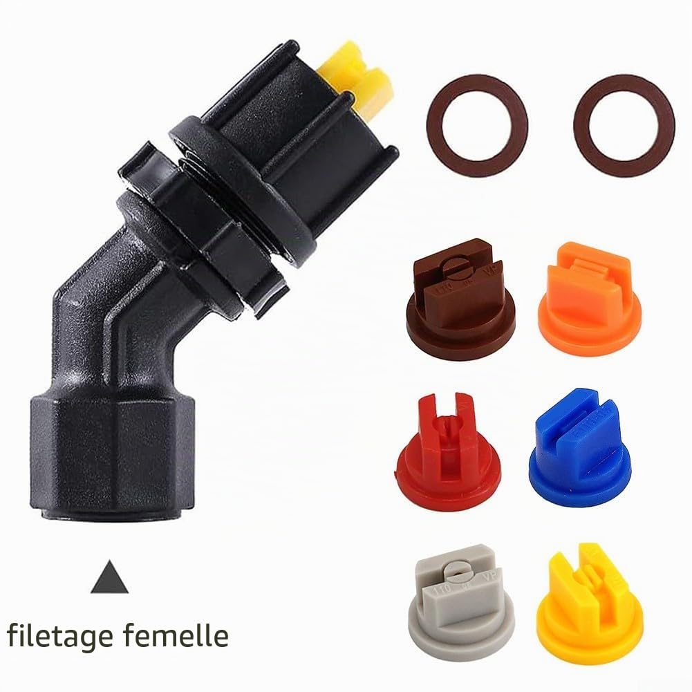 Buses de pulvérisation, jet haute pression avec 6 buses de ventilateur 110°, ouverture de 0,1 à 0,4 mm, buse de pulvérisation assortiment pour pulvérisation de jardin pièce de rechange