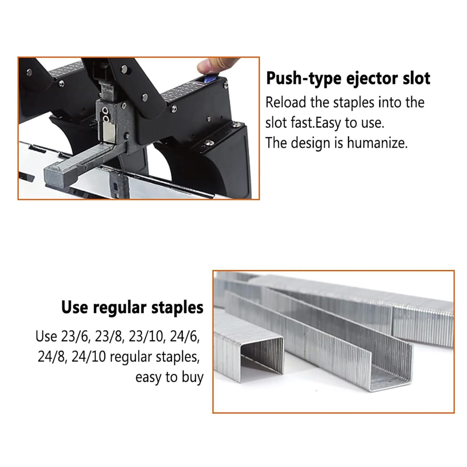 Manuelles Doppel-Link-Hefter, 60 Blatt, robuste Bindemaschine, flacher Modus und Sattelmodus, verstellbare Bindungstiefe 0–10 mm, passend für normale Heftklammern, für Büro, Schule, Bank