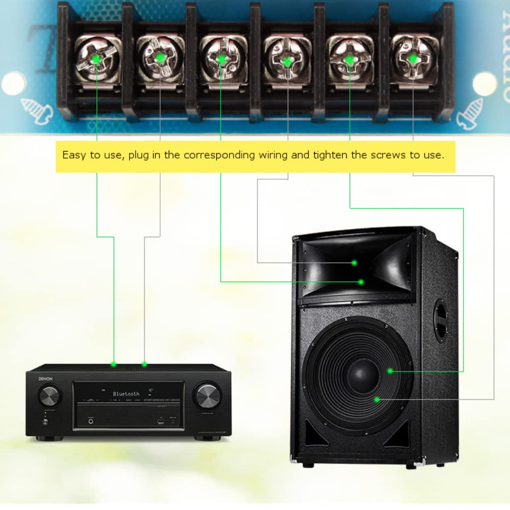 DollaTek 2Pcs Alto e Basso a due vie Crossover HIFI Modulo divisore di frequenza per altoparlanti di qualità audio per altoparlanti da palco professionali