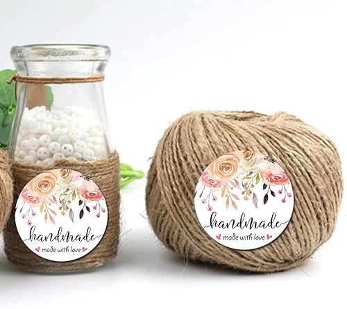 Miniatura 3 de Handmade with Love Stickers Floral Handmade Favor Labels -120pcsset (Handmade)