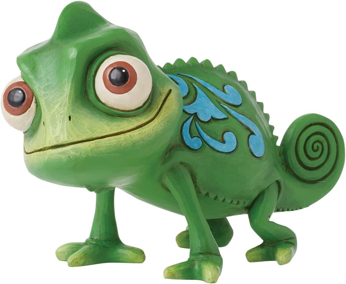 Enesco Disney Traditions Collection by Jim Shore Tangled Pascal The Chameleon Figurine- Stone Resin Hand Painted Crafted Collectible Rapunzel Disney Mini Figurines Home Decor Statue, 3.75 Inch