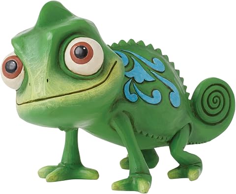 Enesco Jim Shore tarafından Disney Gelenekleri Koleksiyonu Karışık Pascal Bukalemun Heykelci- Taş Reçine El Boyalı Hazırlanmış Koleksiyon Rapunzel Disney Mini Figürinler Ev Dekorasyonu Heykeli, 9,75