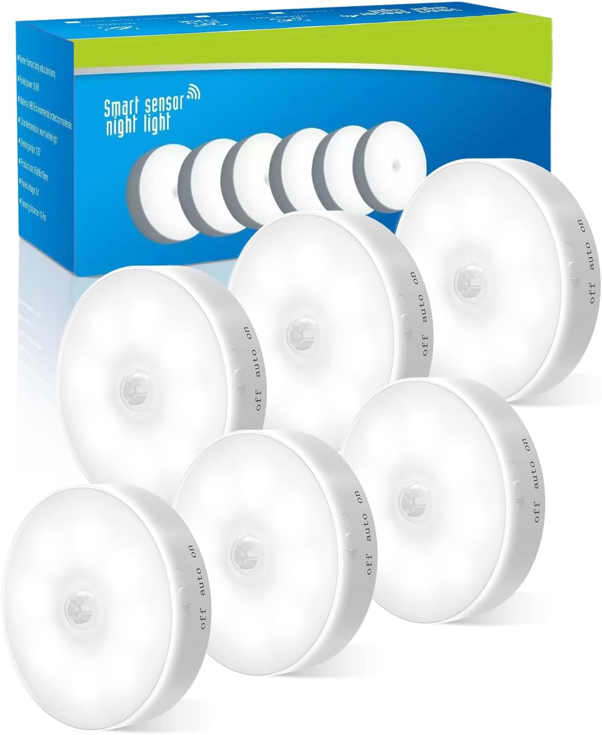 KALAHOL Motion Sensor Lights Indoor, 6 Pack Cupboard Lights, Stair