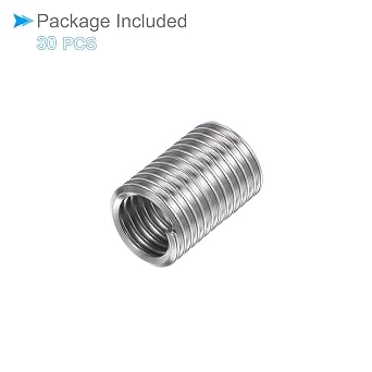 Wire Thread Inserts, 10#-32 UNF 3D 14.4mm Length, 304 Stainless Steel Wire Screw Sleeve Insert Helical Type Coiled - (Applications: for Automotive Repairs), 30pieces
