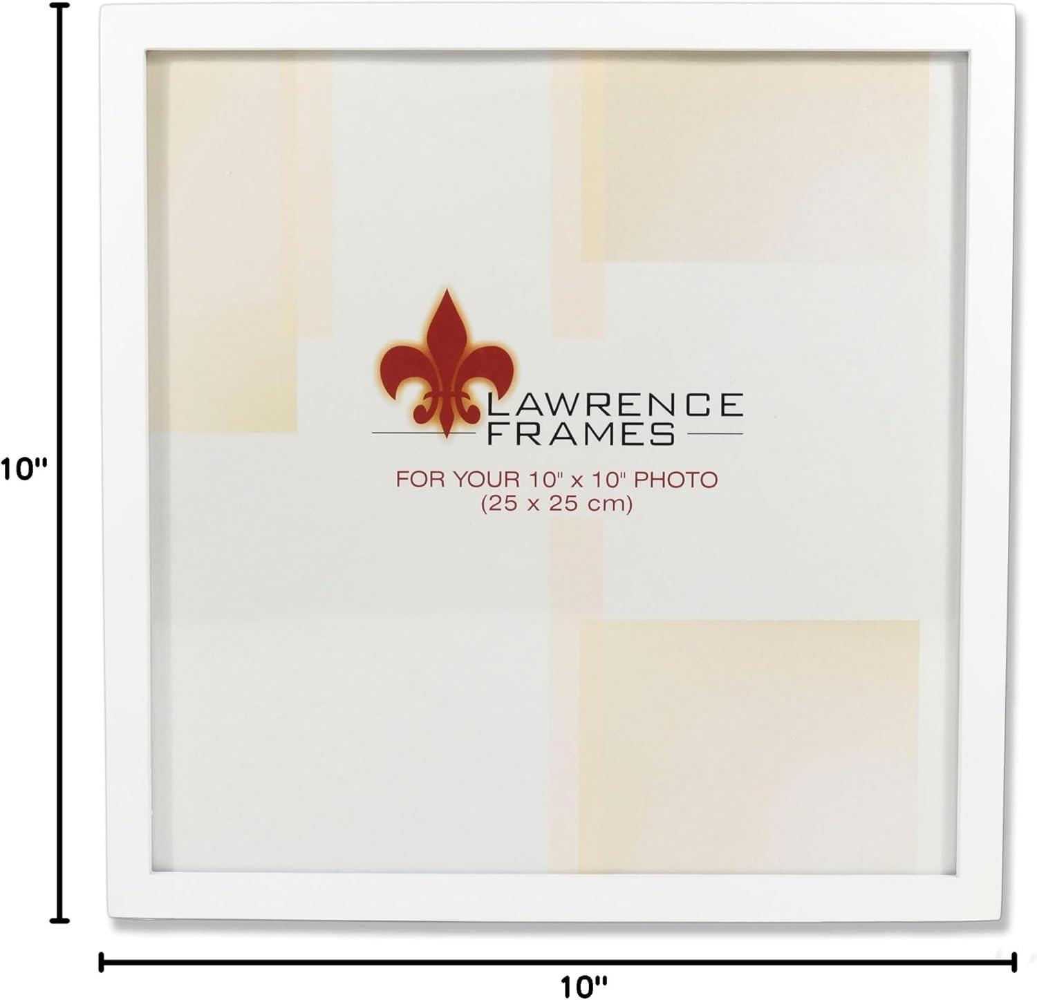 Lawrence Frames 755810 White Wood Picture Frame, 10 by 10-Inch, White
