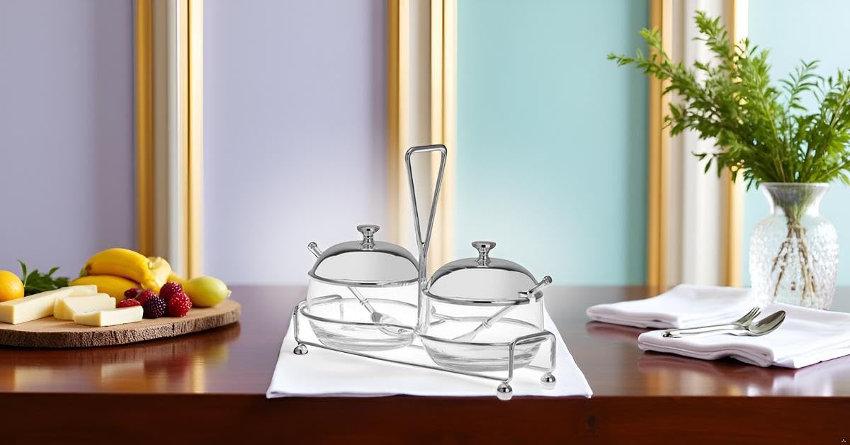 Edles Marmeladen-Set 7-teilig Versilbert – Premium Silber-Plated Tisch-Accessoire