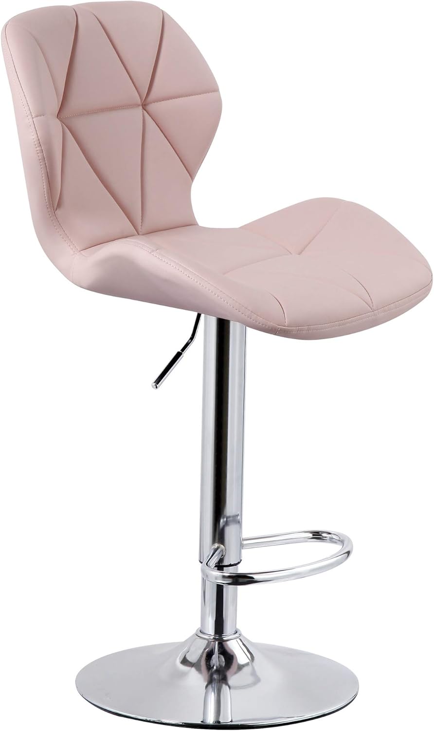 Velvet Grey) Charles Jacobs Diamond Style Adjustable Breakfast Bar Stool With Footrest On