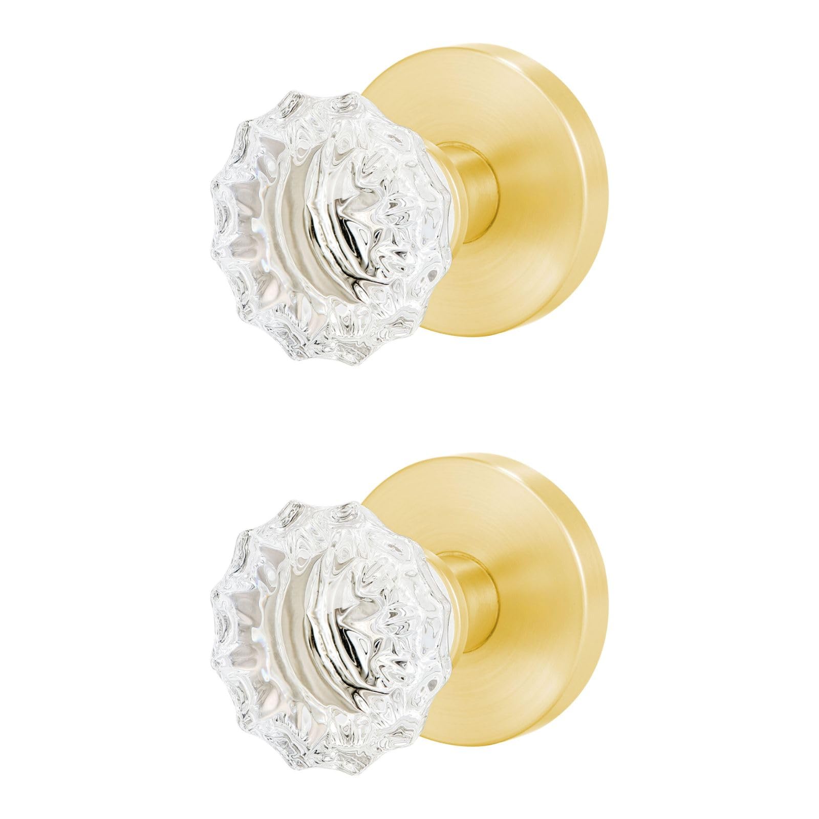 Black Crystal Door Knobs - 2 Pack Dummy Knobs -15