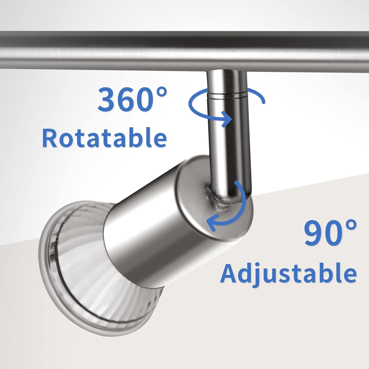wowatt Faretti da Soffitto 6 Luci LED Lampadina Gu10 Bianca Fredda 6000K 5W | Lampadario Faretti Orientabili Cromati, Binario Lampada LED Soffitto Moderna per Soggiorno, Cucina, Corridoio, Salotto, Bagno