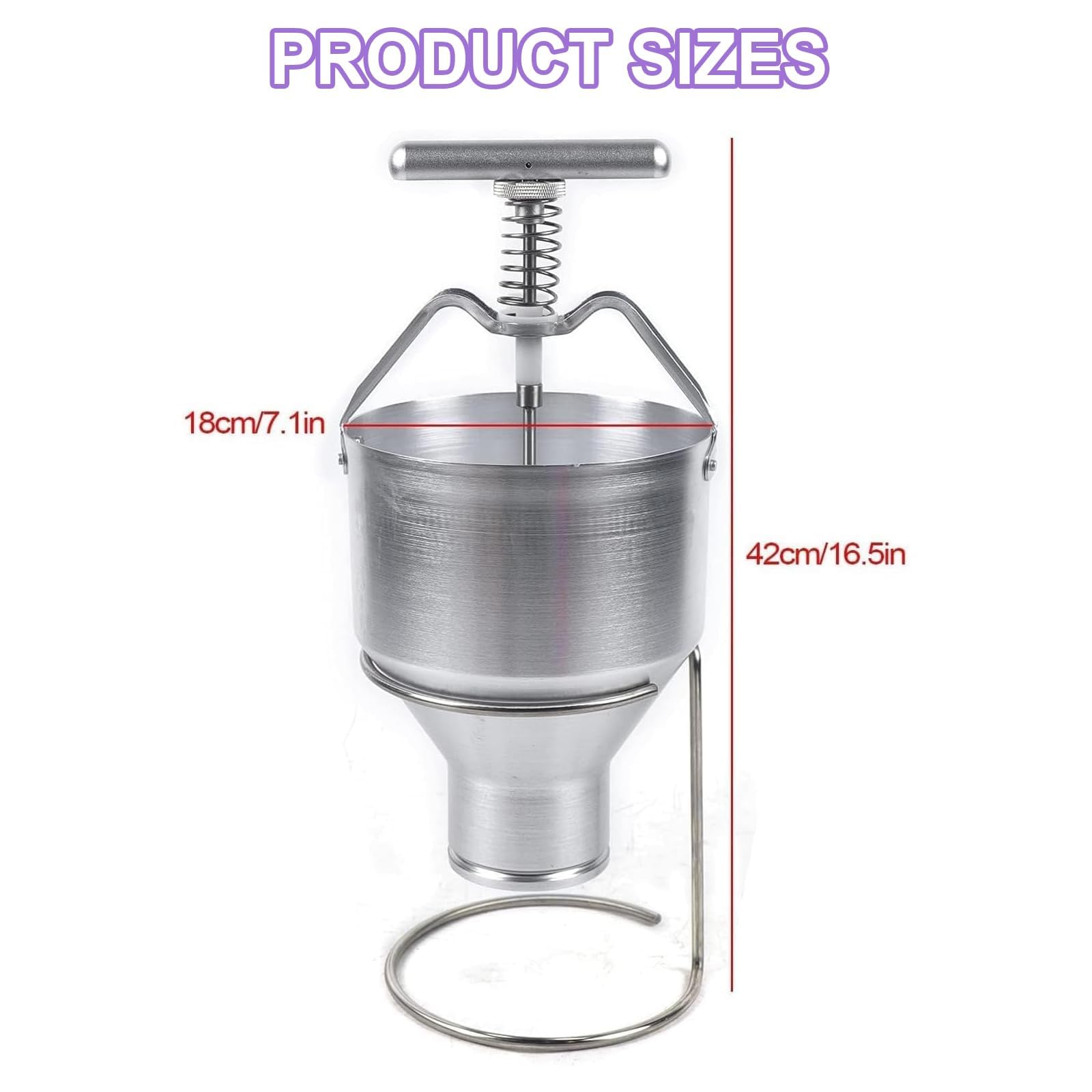 Máquina manual para hacer donas, dispensador de masa de acero inoxidable resistente de 3 litros con ajustes de grosor ajustables para uso comercial
