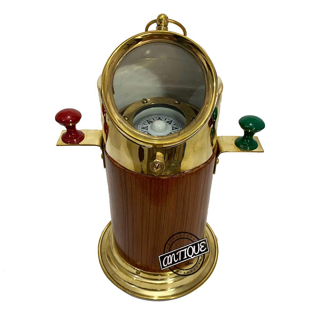 Father Gifts Nautical Brass Binnacle Compass Gimbals Ship Boat Navigation Maritime Antique Design Sailor Gift Present Desk Top Decor