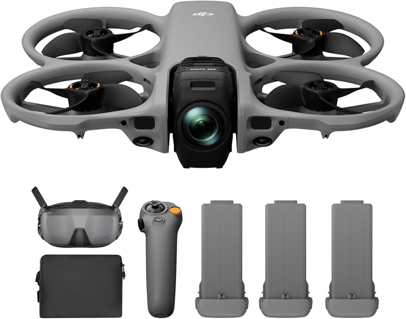 DJI Avata 360 Motion Fly More Combo, 8K 360° Camera Drone | 1-Inch-Equivalent 360° Imaging, 8K/60fps HDR, Goggles N3, RC Motion 3, Easy ACRO, Three Batteries, Propeller Guard