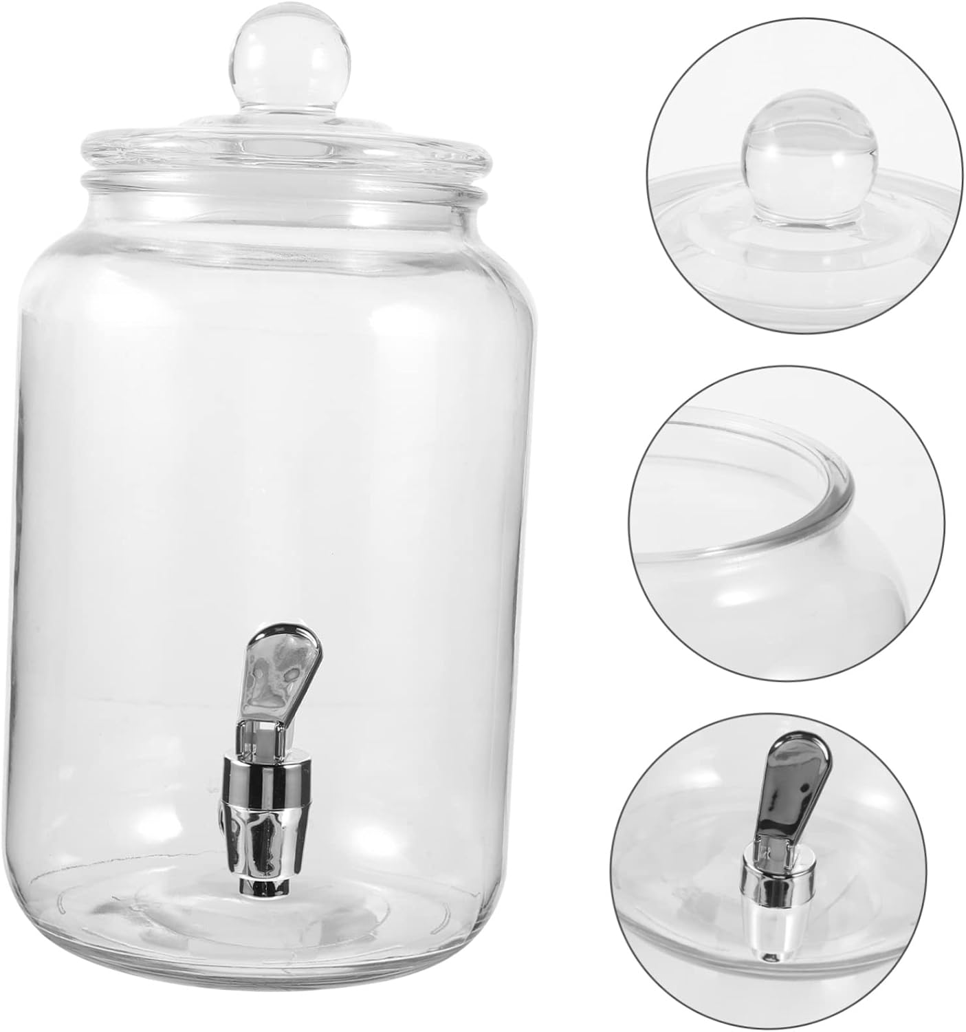 Ciieeo Soaking Wine Dispenser Jar Faucet Sealed Glass Beverage Container for Home Parties and Buffets for Juices Wines and Cold Drinks