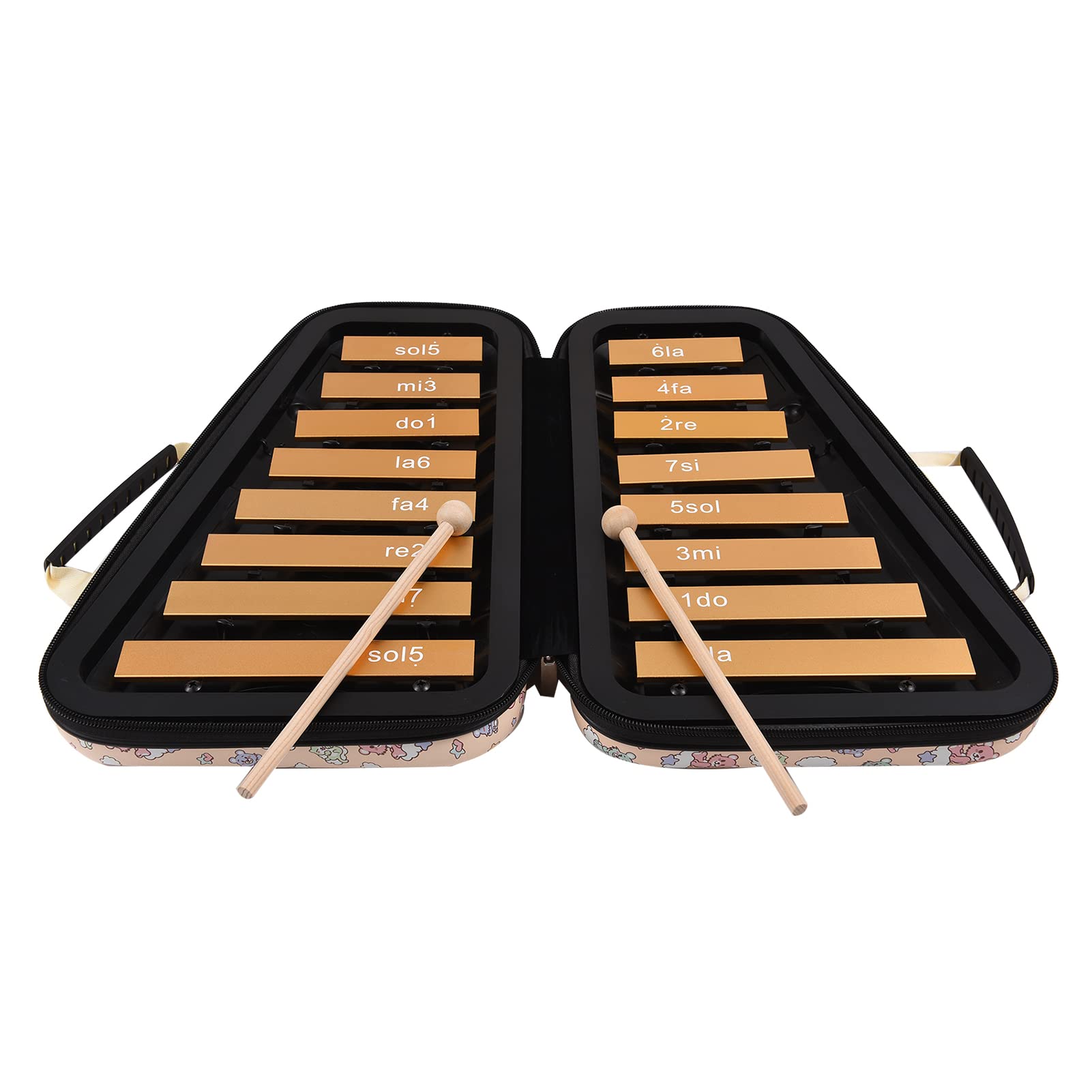 Hanzete 16 tasti Glockenspiel Piastra in alluminio xilofono 16 note strumento a percussione musicale educativo precoce con custodia martelletti per bambini sviluppo musicale dei sensi