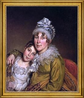 Art Oyster Charles Willson Peale Mother Caressing Her Convalescant Daughter - 20" x 25" Premium Canvas Print with Gold Frame