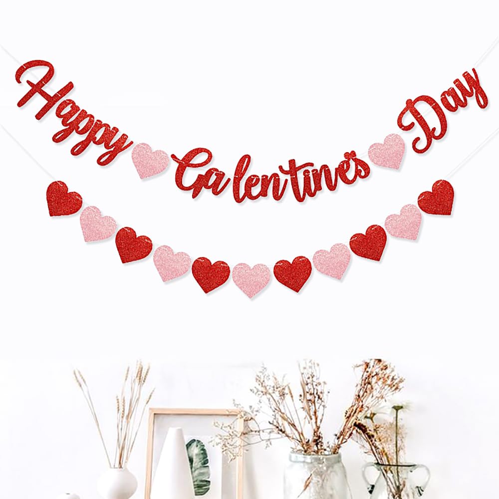 Happy Galentines Day Banner Garland, Galentines Decorations, Heart Banner Garland Decorations for Galentines Day - Image 3