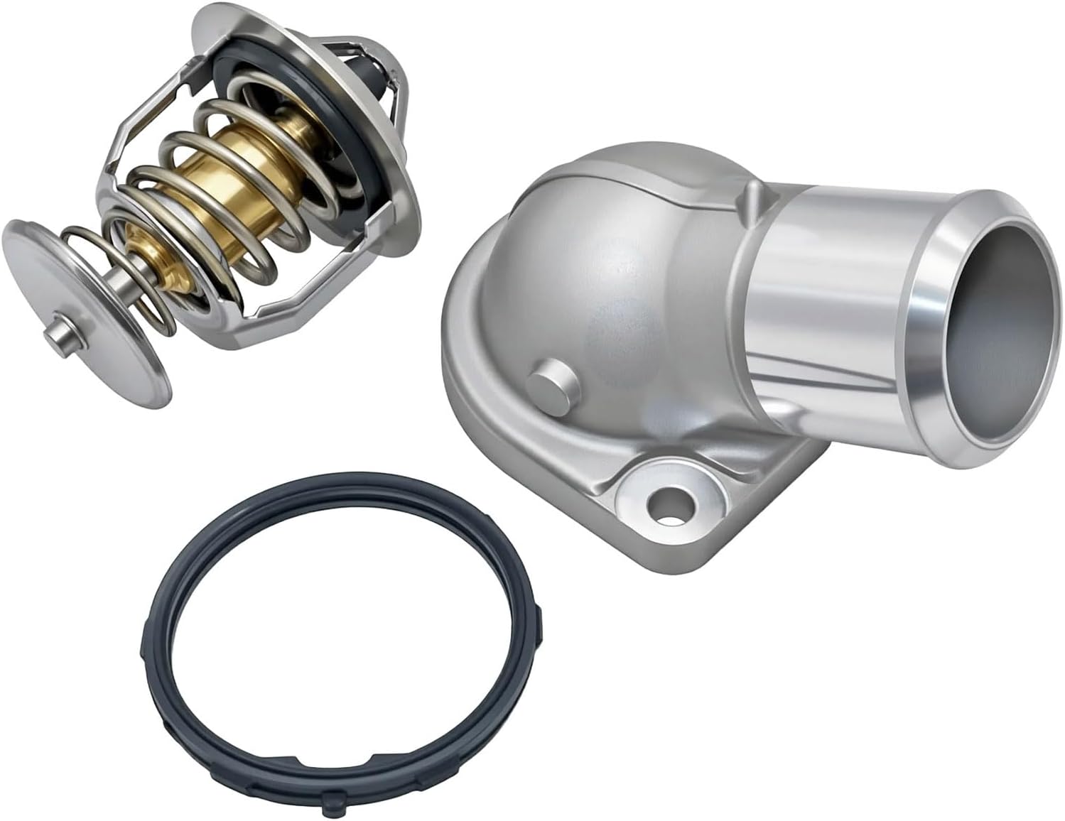 Engine Coolant Thermostat Housing Assembly w/Seal Compatible with GMC Canyon Envoy Savana Sierra Yukon for Chevy Avalanche Silverado Suburban Tahoe Replace for 902-2981, 12587395, 89018168,131-160