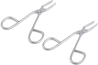 G.S (2 PACK) SCISSORS SHAPED EYEBROW TWEEZERS CLIP - FLAT TIP TWEEZERS HAIR PLUCKER FOR HAIR AND EYEBROWS PERSONAL CARE (SILVER TONE)