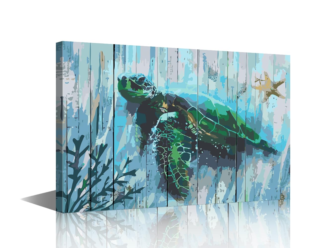 Canvas Painting Wall Art Sea Turtle Pictures Print On Canvas Halobios Posters and Prints Modern Canvas Artwork Wall Decor for Living Room Bedroom Office Ready to Hang (18x12in) — image 1