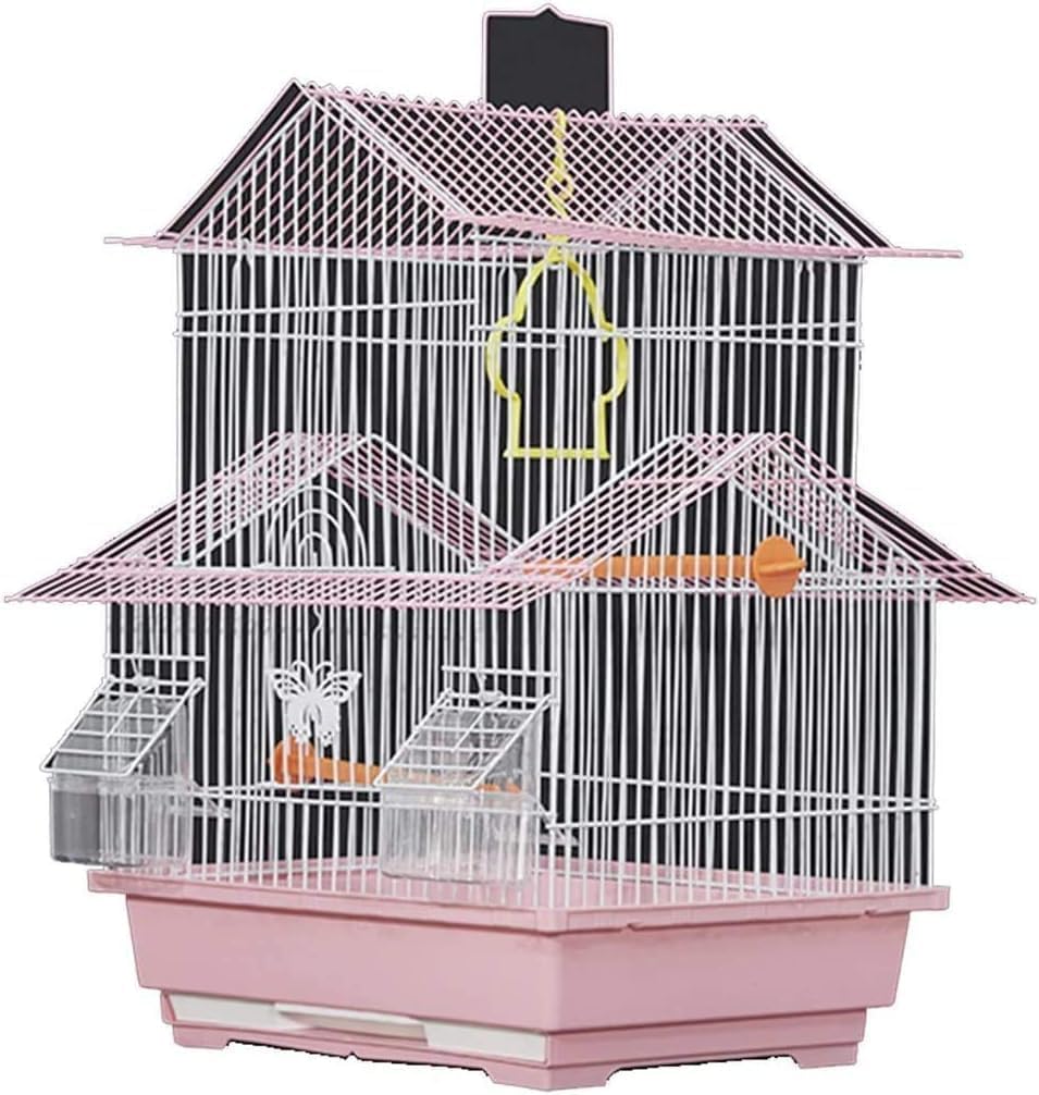 Professional Birdcage Pet Supplies Bird Carrier Gardening Decor Bird Cages Home Decor,Parakeet Cage Cover, Luxury Home Parrot Cage, Medium Decorative Bird Cage, Parakeet Love Bird (Pink)