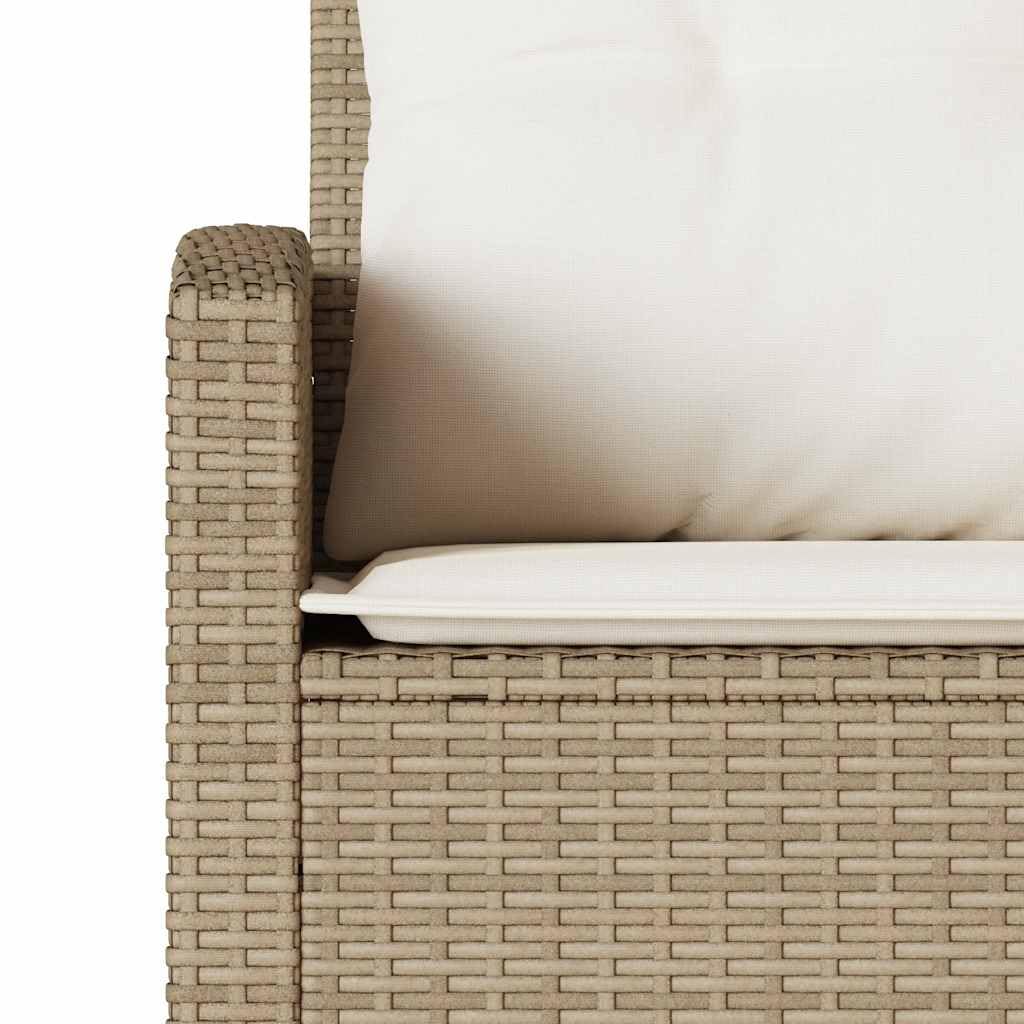Canape L Tressé Beige avec Coussins Beige Canapé d Angle Jardin en Résine Tressée avec Coussins Lavables Ensemble Canapé Extérieur pour Terrasse Balcon Patio Maison Durable Imperméable UV