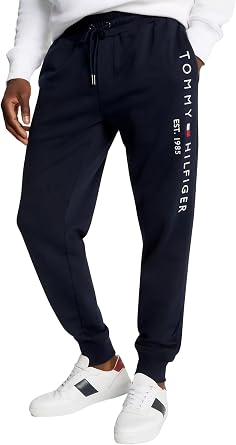 TOMMY HILFIGER Mens Logo Jogger Pant with Pockets, Medium, P Navy
