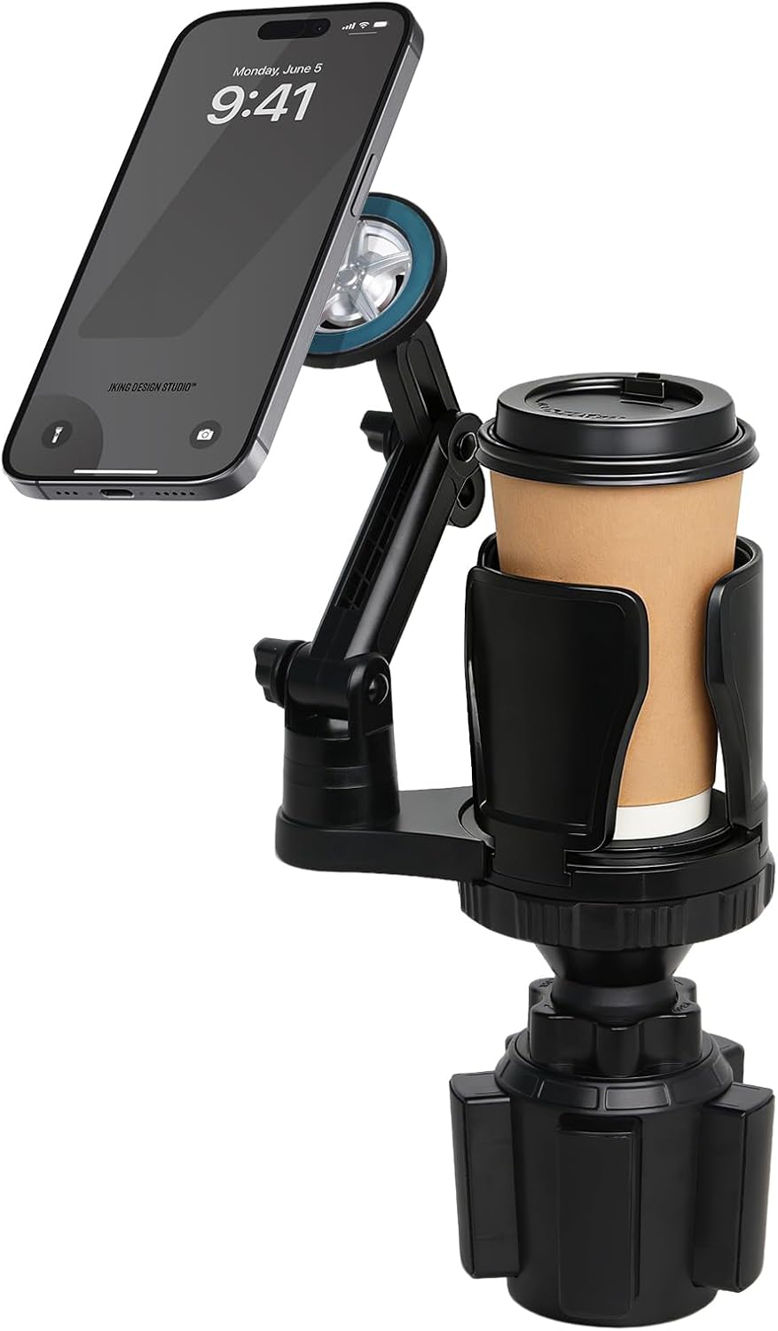 JINKEY 2026 New Magnetic Cup Phone Holder – 360° Rotation Adjustable Wireless Phone Mount for iPhone 12–17 & Android Car Holder