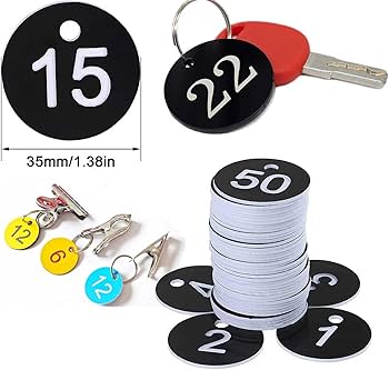 Amazon | Yurika 番号札 プラスチック 番号タグ ナンバー札 1-50番