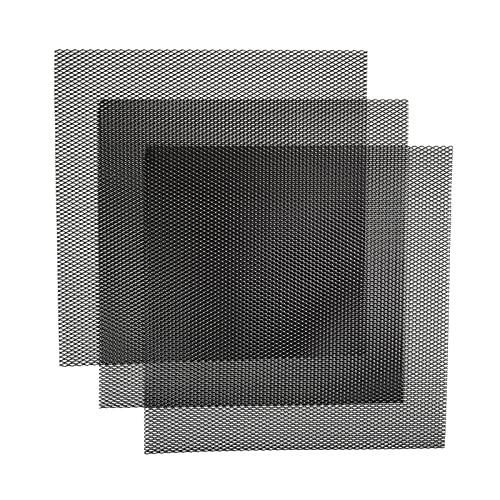 Image of AggAuto Universal 13 inchx13 inch Car Grill Mesh - Aluminum Alloy Automotive Grille Insert Bumper Rhombic Hole 3x6mm, 3Pcs One of the Most Multifunctional Shape Grids Black