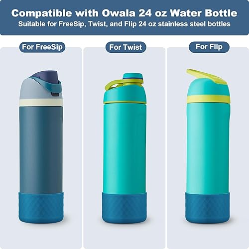 Vista 350 de 2PCS Silicone Water Bottle Boot for Owala 24oz 32oz 40oz, Anti-Slip Protective Sleeve Bottom Bumper Protector for FreeSip, Twist, and Flip Stainless