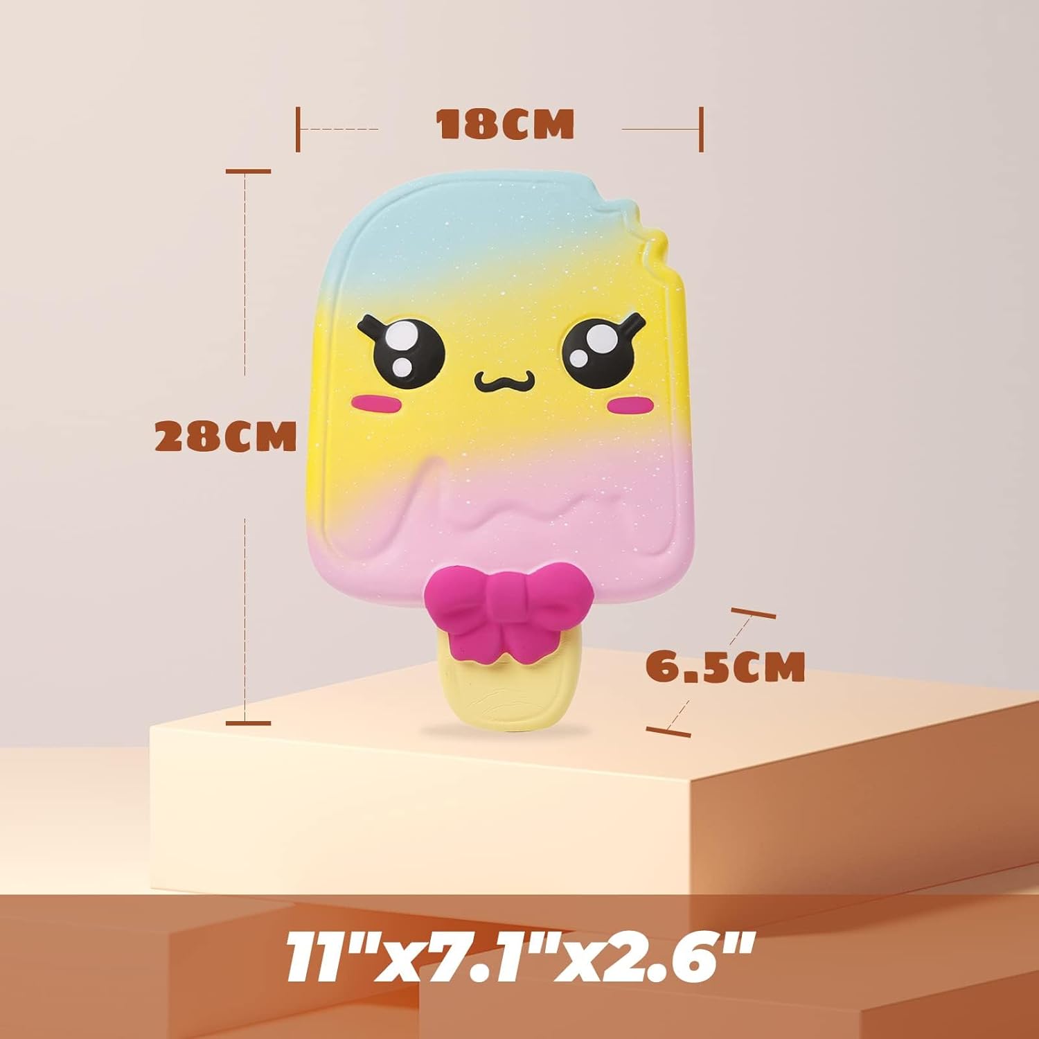 Anboor 11 Inch Squishies Jumbo Popsicle Kawaii Scented Soft Slow Rising Squeeze Giant Squishies Stress Relief Kids Toy