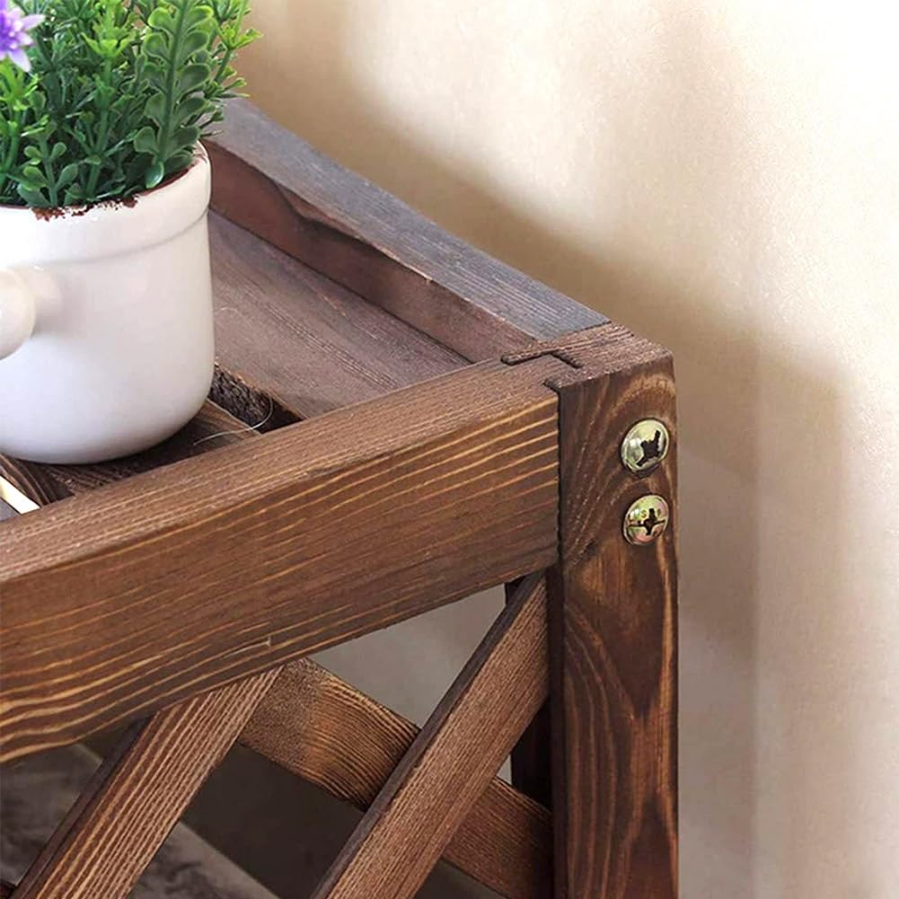 Pokrowiec na klimatyzator zewnętrzny odporny na warunki atmosferyczne ochrona mobilna duża półka kwiatowa na balkon dekoracyjny brązowy drewniany design (rozmiar: dł. 85 x szer. 35 wys. 75 cm)
