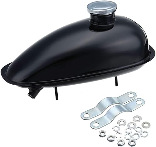 Ambienceo Tanque de gasolina negro 2L tanque de combustible para 2 o 4 tiempos 49cc 50cc 60cc 66cc 80cc motor motorizado bicicleta