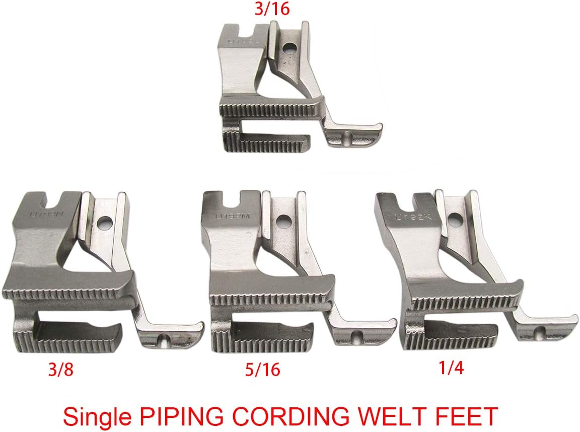 CKPSMS Brand -#KP-19075-14 14SET Single & Double Piping & with Guide Walking FEET Compatible with/Replacement for JUKI Brand DU-141 DU-1181 CONSEW Brand 205RB+