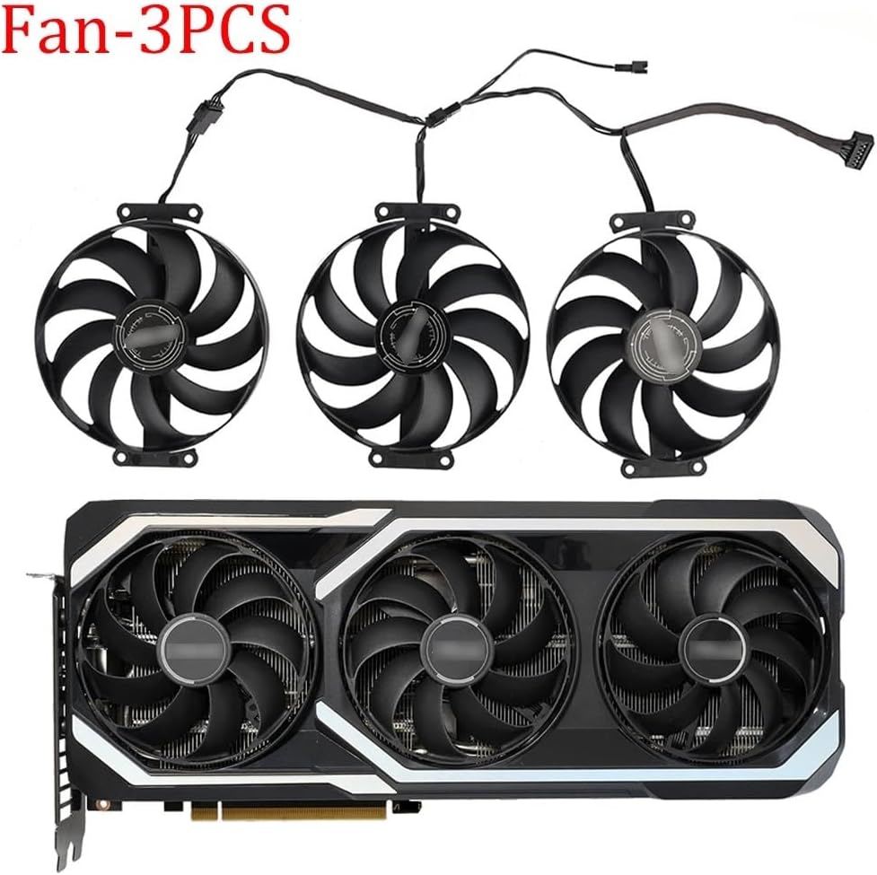 Graphics Card Video Card Fan for RTX 3060 Ti 3070 V2 8GB GDDR6 90MM CF1010U12S RTX3060Ti RTX3070 Graphics Card Cooling Fan(Fan - 3PCS)