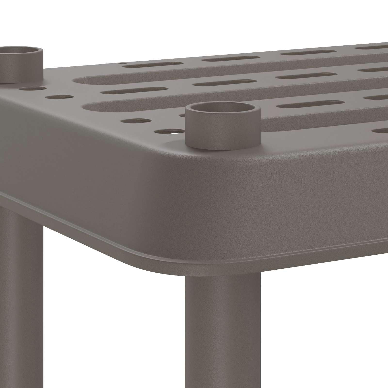 Générique Unità portaoggetti 4 livelli 100 x 40 x 136,5 cm PP Grigio Chiaro | Uso interno esterno, fori drenaggio, pulizia semplice, supporto piante, fissaggio a parete incluso