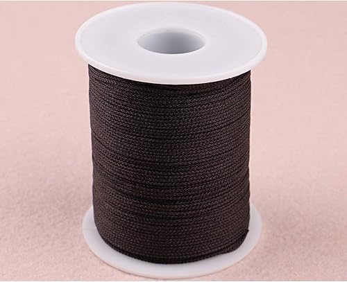 Miniatura 3 de Cuerda de hilo de nailon para jardinería, pulseras trenzadas, manualidades (0.039 in-394 pies, café)