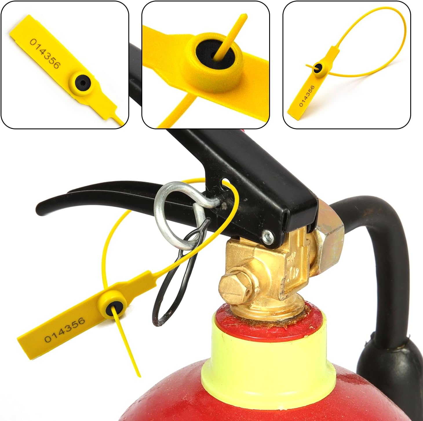 (500pcs) 11 inch Plastic Numbered Security Seal Pull Tight Padlock Safety Tag Tamper Proof Tie Disposable Self-Locking Seals, Yellow - Image 3