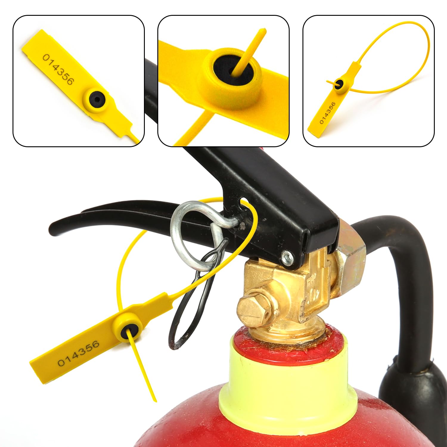 Confezione da 500 lucchetti in plastica numerati da 27,9 cm, con chiusura a strappo, etichette di sicurezza, a prova di manomissione, usa e getta, con chiusura automatica, giallo
