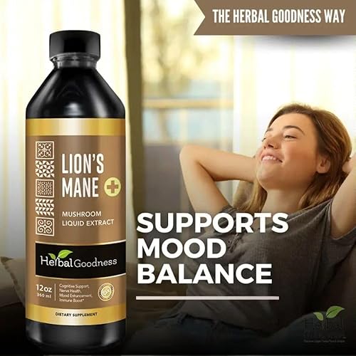 Miniatura 7 de Extracto de hongo melena de león Gotas líquidas sin alcohol Apoya la función cognitiva y la salud del sistema nervioso 12 onzas líquidas