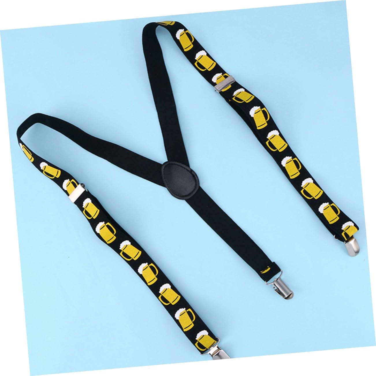 Ipetboom 2pcs Beer Printing Shoulder Strap Wide Suspenders for Men Women Party Favors for Jeans and Casual Wear Easy to Adjust and Comfortable Fit