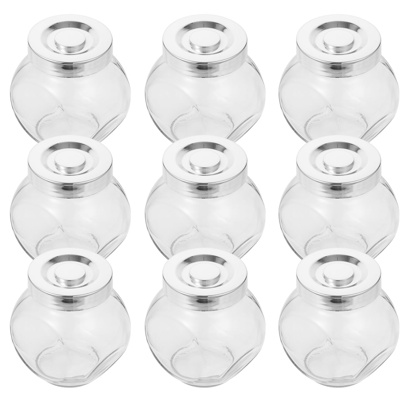 Angoily 10 Stück Bonbongläser mit Deckel 180ml aus Glas und Pp Luftdichte Einmachgläser für Zuhause für Selbstgemacht Bastelprojekte und Kindersichere Aufbewahrung
