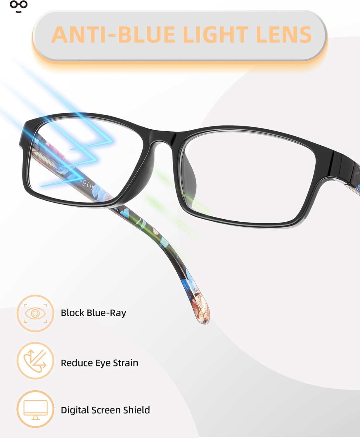 Reading Glasses for Women, 5 Pack Blue Light Blocking Readers, Lightweight Eyeglasses with Spring Hinge - Image 2