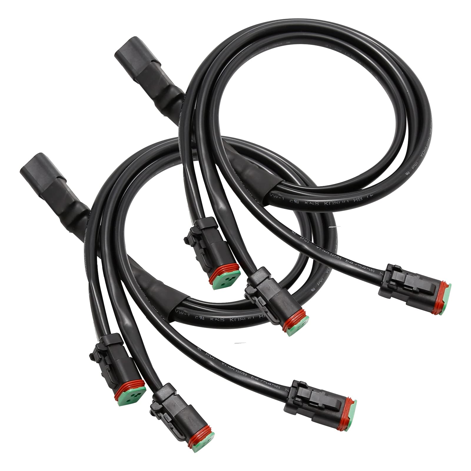 3 in 1 Deutsch Dual DT Adapter Connector Splitters Plug Y-Shape Wiring for Fog Work Light Retrofit Work Chandelier Light Retrofit Connectors Wiring Harness