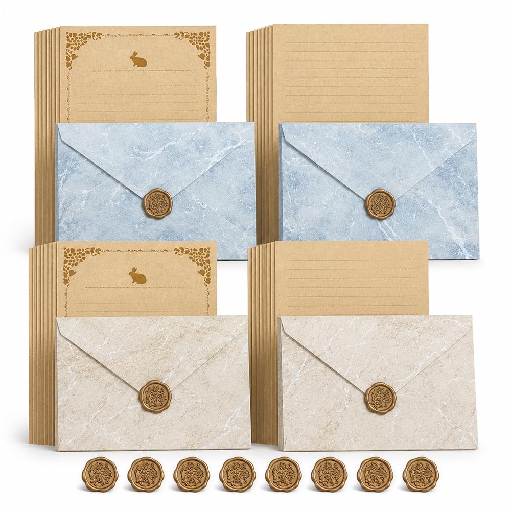 Open-When Letter Kit with Wax Seals, 40-Piece Vintage Stationery