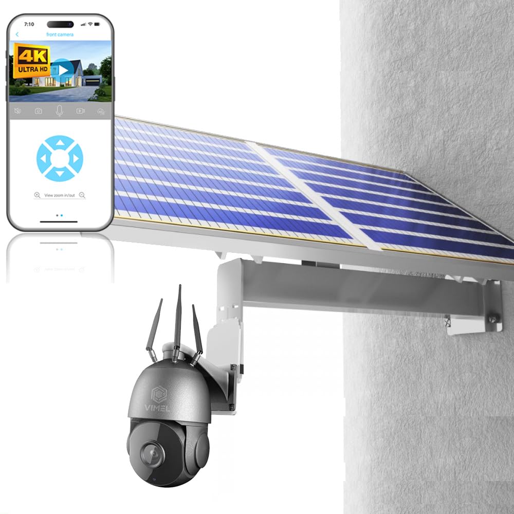 Wireless Outdoor Security Cameras 8MP PTZ WiFi Solar Security IP