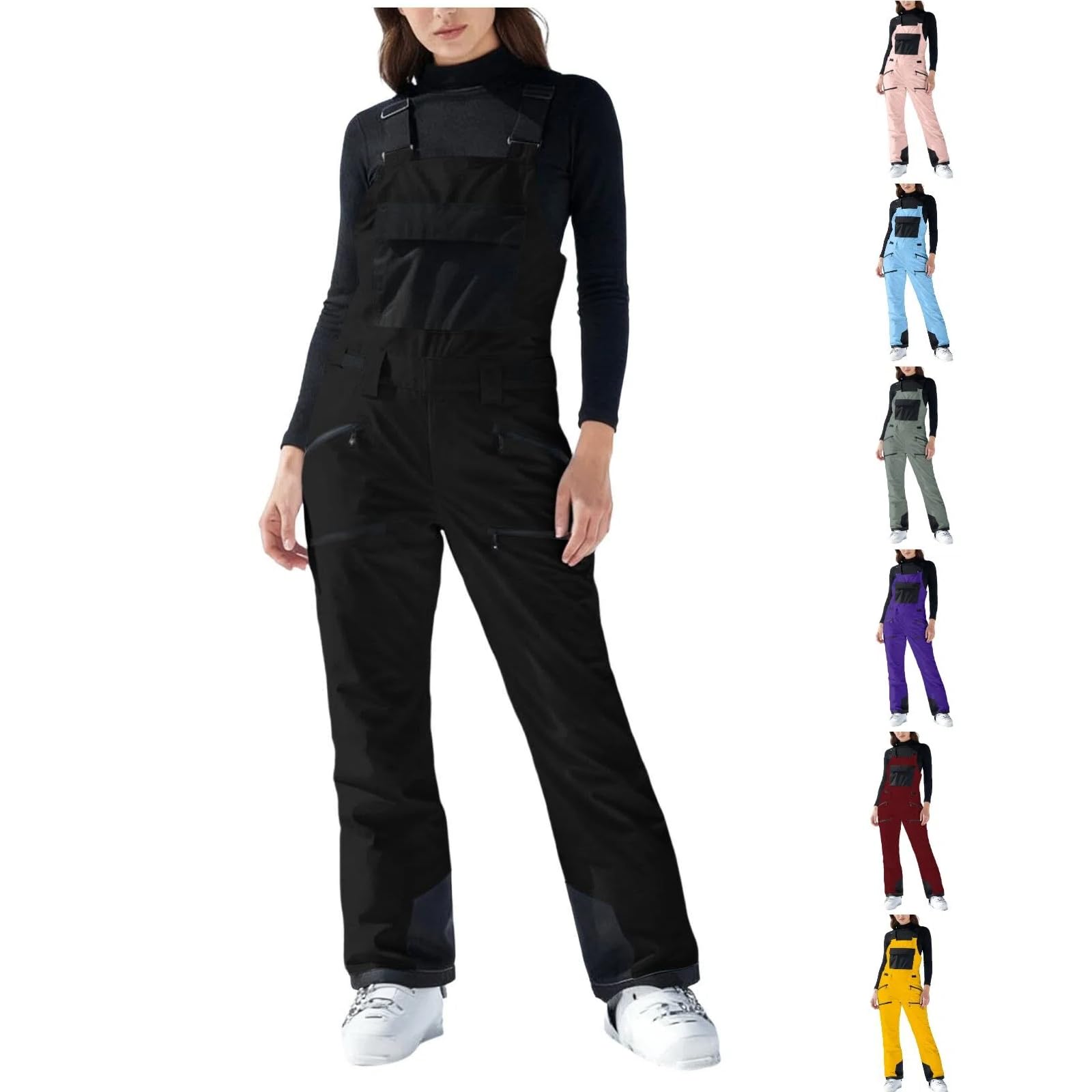 Skihose Damen Herren Latzhose Wasserdicht Schneehose Winter Warme Snowboardhose Winddichts Skioverall Verstellbaren Hosenträgerhose Schneeanzug Einteiler Skianzug Schnee Winterhose Ski Pants Jumpsuit