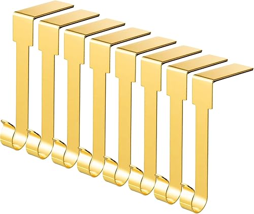 Miniatura 39 de 6 soportes para calcetines de Navidad, ganchos de metal para colgar en repisas, ganchos de metal para colgar adornos de Navidad, ganchos para Dorado