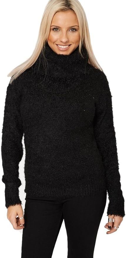 black fluffy jumper
