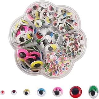 Googly Eyes Self Adhesive Craft Eyes, 400PCS Stick On Wiggle Eyes Plastic Sticky Wobbly Eyes, 5-16mm Round Doll Eyes for DIY Scrapbooking Toy Accessories Children Kid Craft Arts (Multi-Color)